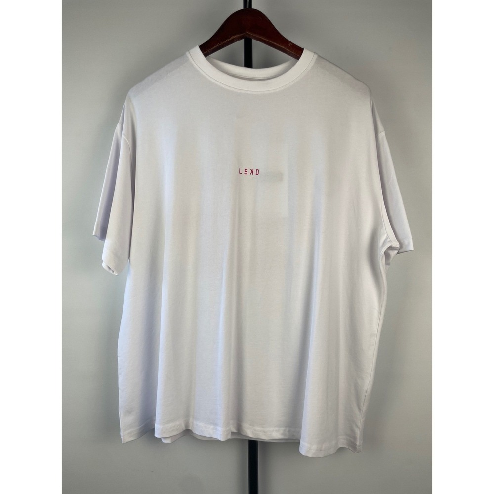 LSKD Mens We Rise By Lifting Others Oversized White Graphic T-Shirt Size 3XL New - Picture 2 of 6